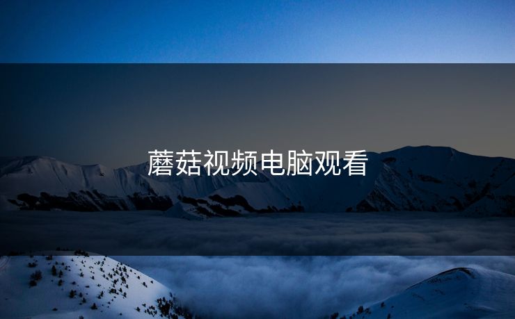 蘑菇视频电脑观看
