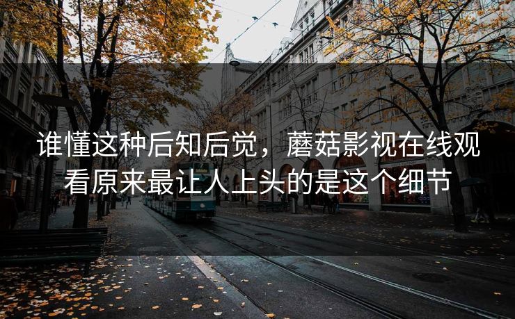 谁懂这种后知后觉，蘑菇影视在线观看原来最让人上头的是这个细节