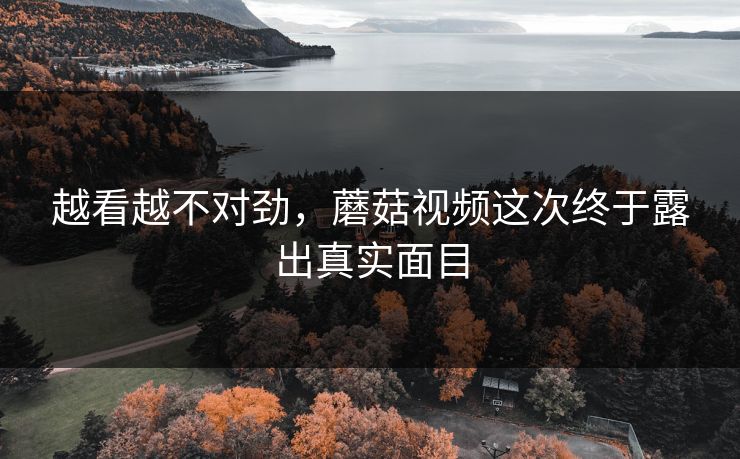 越看越不对劲，蘑菇视频这次终于露出真实面目